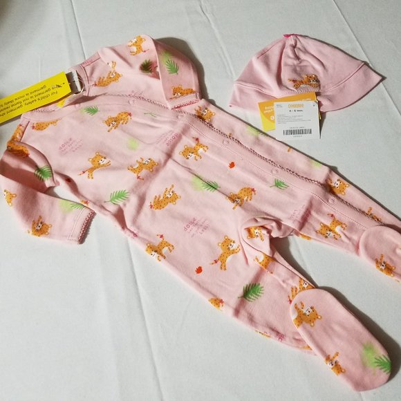 Gymboree Vintage Jungle Parade 3-6 month NWT sleeper, 0-6 month hat. - Picture 1 of 4